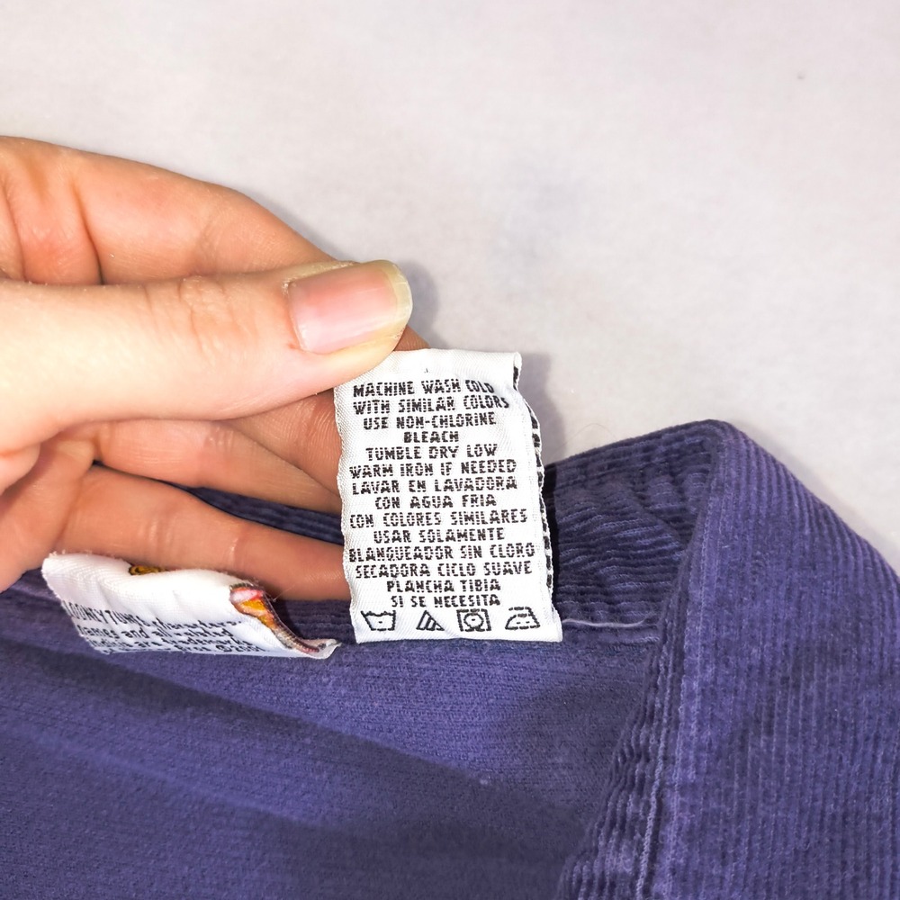 Vintage Style Tweety Bird Corduroy Shirt XL Purple Looney Tunes Button‎ Up - Picture 5 of 11